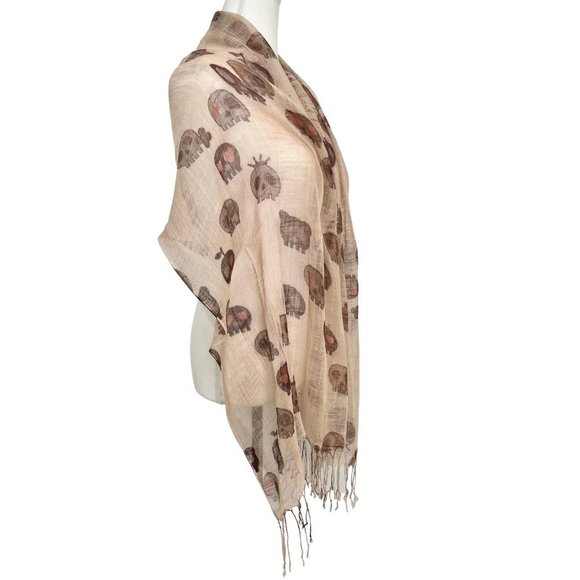 100% Linen Skull Scarf - Picture 2 of 10